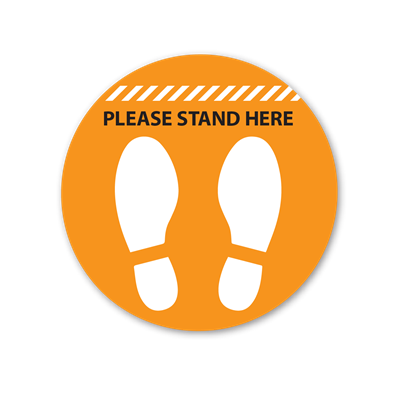 Please Stand Here Floor Graphics - Circle