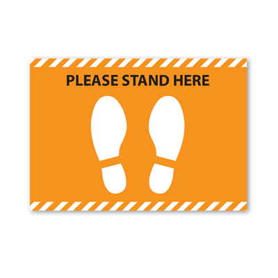 Please Stand Here Floor Graphics - Rectangle