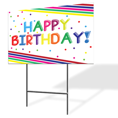 Birthday Rainbow Yard Sign 2pc