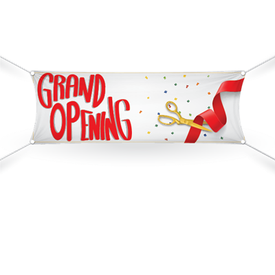 Grand Opening Banner-White