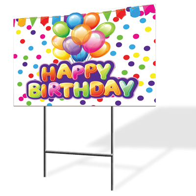 Birthday Balloons Yard Sign 2pc